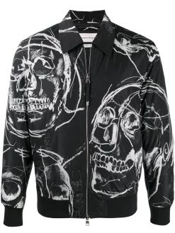 Alexander McQueen skull print zipped shirt jacket