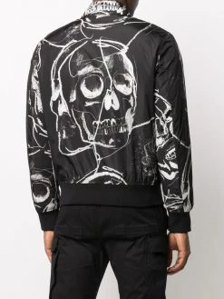 Alexander McQueen skull print zipped shirt jacket