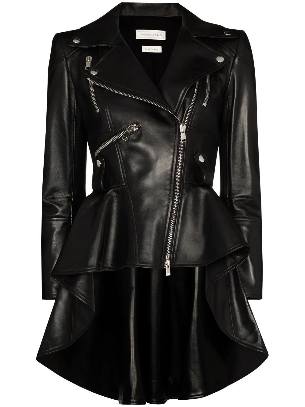 Buy ๐ Alexander McQueen Peplum hem asymmetric biker jacket ๐ฏ 1 Alexander McQueen peplum-hem asymmetric biker jacket