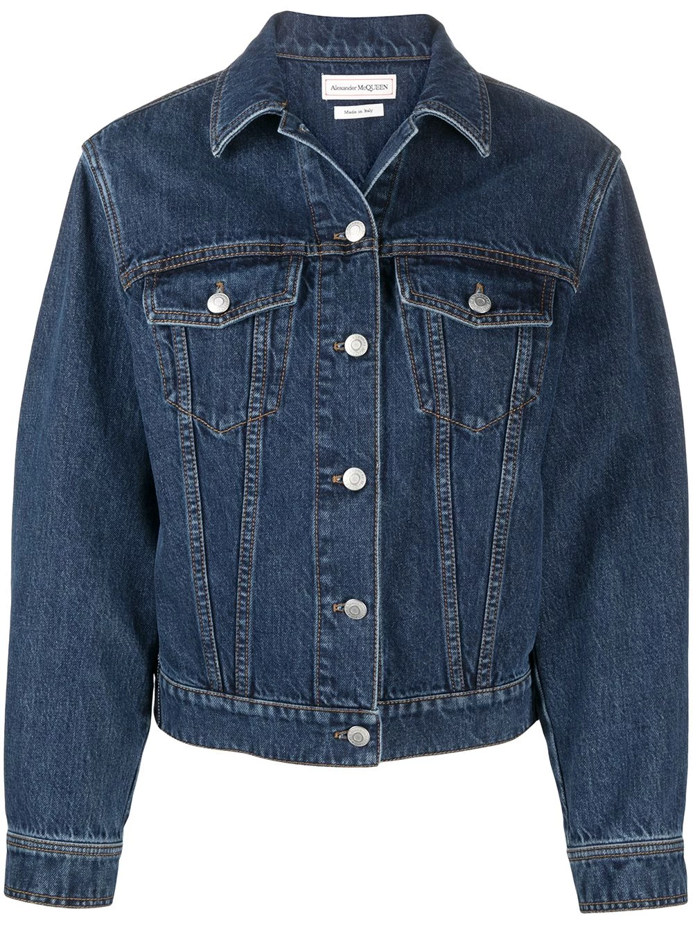 Cheap ๐ Alexander McQueen Side stripe denim jacket โญ 1 Alexander McQueen side-stripe denim jacket