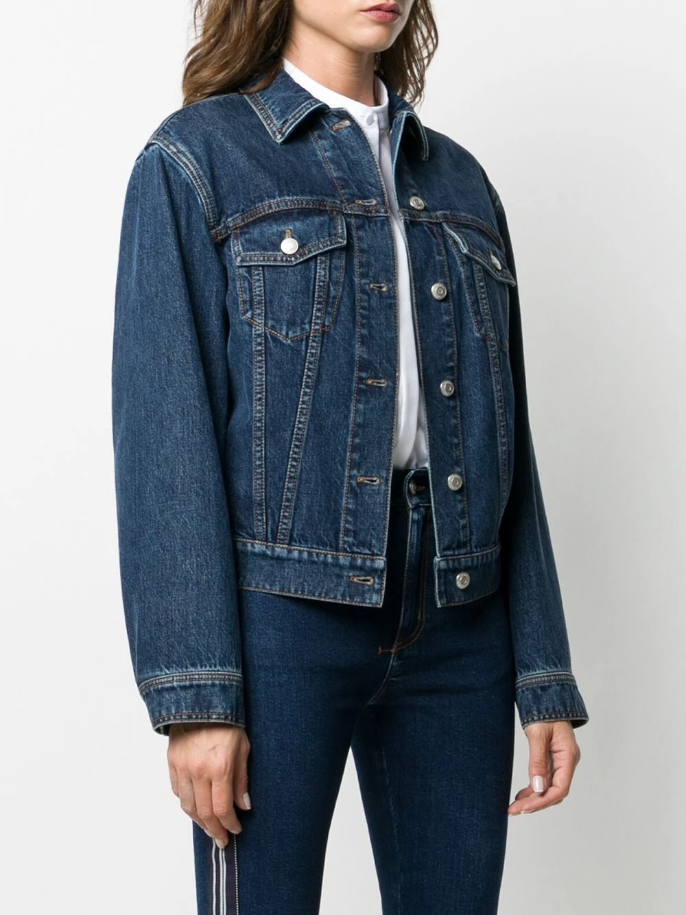Cheap ๐ Alexander McQueen Side stripe denim jacket โญ 3 Alexander McQueen side-stripe denim jacket