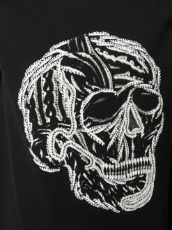 Alexander McQueen embroidered skull-print T-shirt
