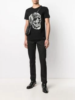 Alexander McQueen embroidered skull-print T-shirt