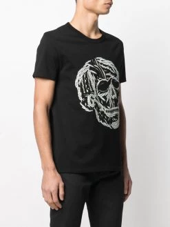 Alexander McQueen embroidered skull-print T-shirt