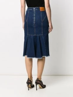 Alexander McQueen panelled mid-length denim skirt
