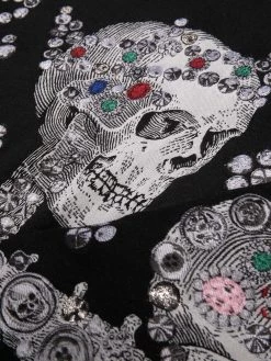 Alexander McQueen skull-print frayed scarf