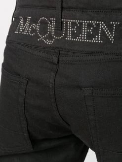 Best deal ✨ Alexander McQueen Logo studded slim fit 👖 jeans 🛒 11 Alexander McQueen logo-studded slim-fit jeans