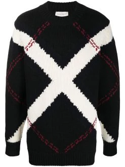 Alexander McQueen oversized argyle jumper