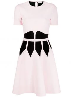 Alexander McQueen colour-block flared dress