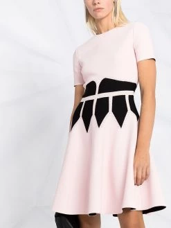 Alexander McQueen colour-block flared dress