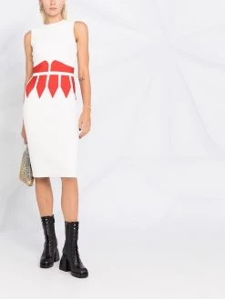 Alexander McQueen two-tone fitted dress