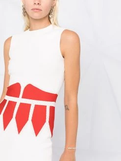 Alexander McQueen two-tone fitted dress
