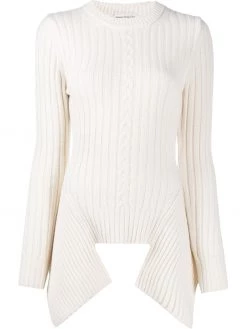 Alexander McQueen ribbed asymmetric jumper