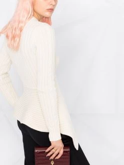 Alexander McQueen ribbed asymmetric jumper