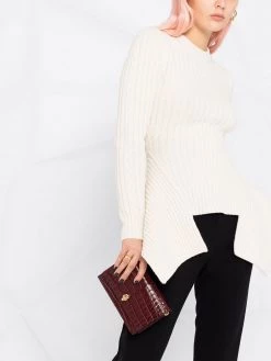 Alexander McQueen ribbed asymmetric jumper