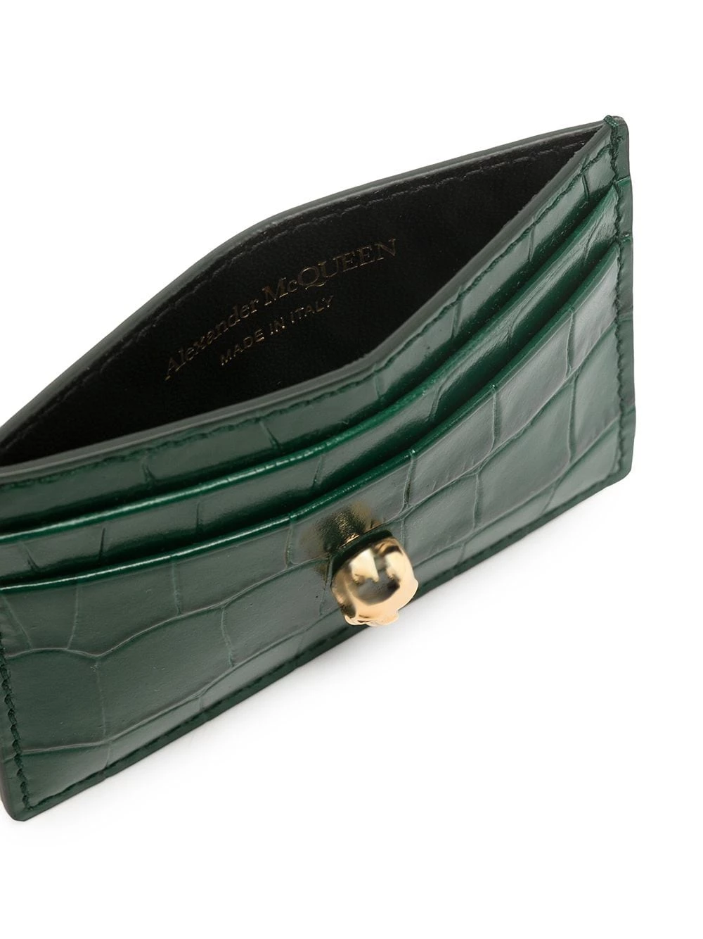 Best Pirce ⌛ Alexander McQueen Crocodile effect card slot 👏 3 Alexander McQueen crocodile effect card slot