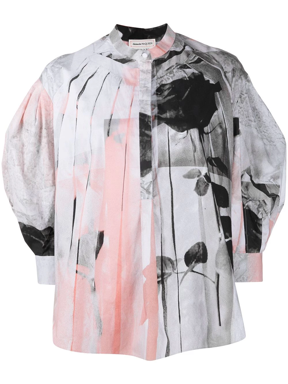 Wholesale โ Alexander McQueen Trompe l'ลil rose print ๐ shirt ๐ 1 Alexander McQueen trompe-l'ลil rose-print shirt