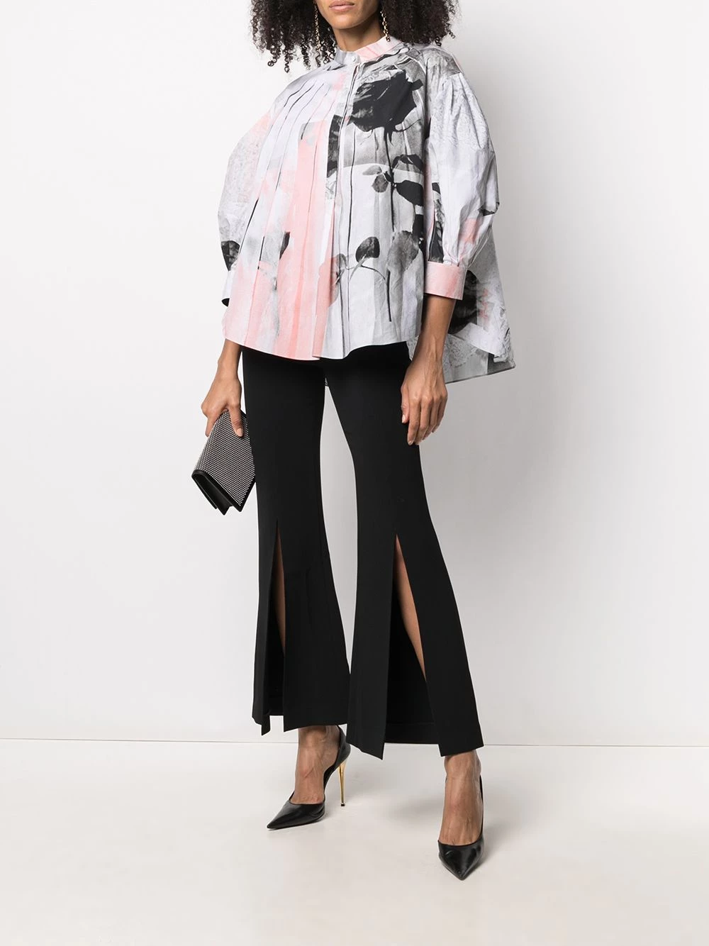 Wholesale โ Alexander McQueen Trompe l'ลil rose print ๐ shirt ๐ 2 Alexander McQueen trompe-l'ลil rose-print shirt