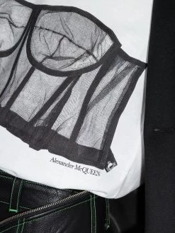 Alexander McQueen bustier-print crew-neck T-shirt