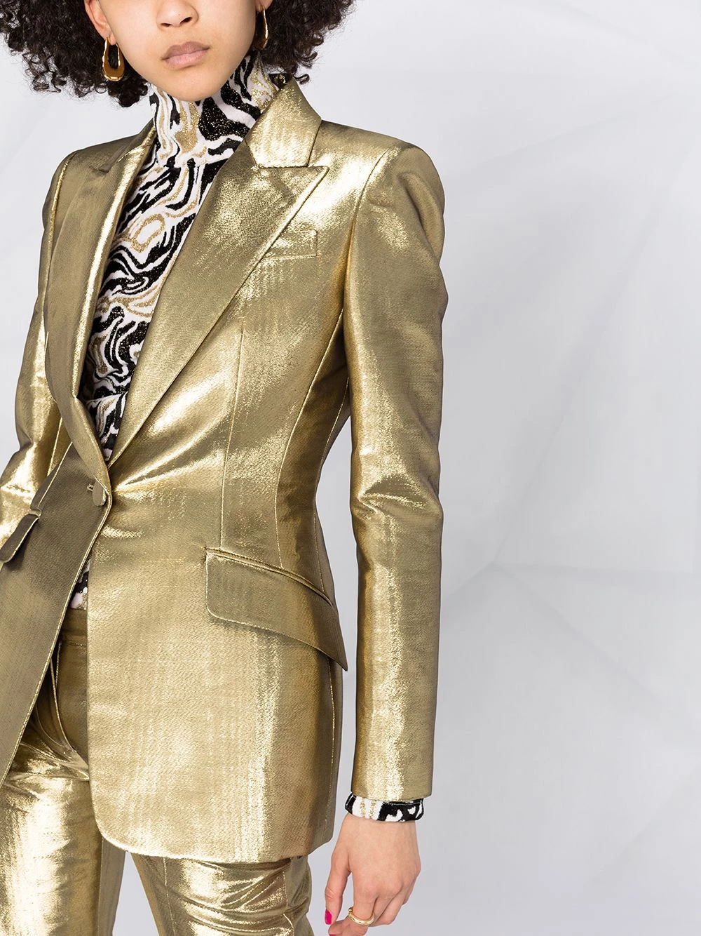 Discount โญ Alexander McQueen Metallic effect tailored blazer ๐ 5 Alexander McQueen metallic-effect tailored blazer