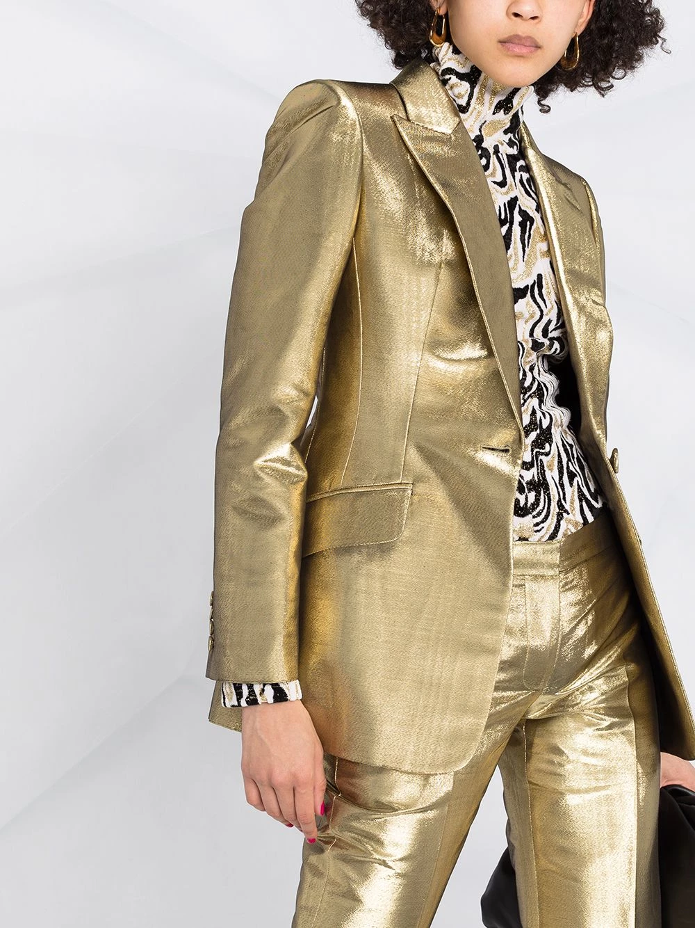 Discount โญ Alexander McQueen Metallic effect tailored blazer ๐ 3 Alexander McQueen metallic-effect tailored blazer