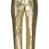 Alexander McQueen metallic-effect straight-leg trousers