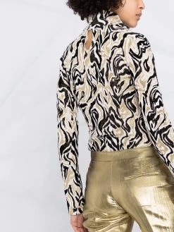 Alexander McQueen metallic-effect straight-leg trousers