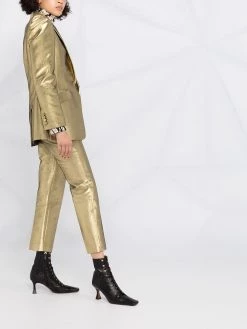 Alexander McQueen metallic-effect straight-leg trousers