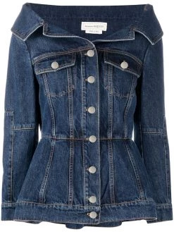 Alexander McQueen wide-collar denim jacket