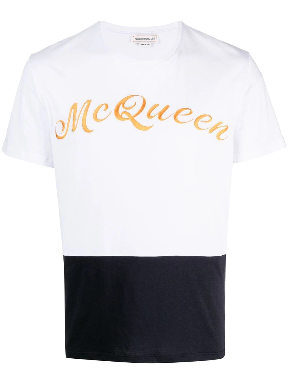 Best deal โค๏ธ Alexander McQueen Logo embroidered colour block T ๐ shirt ๐ 1 Alexander McQueen logo embroidered colour block T-shirt