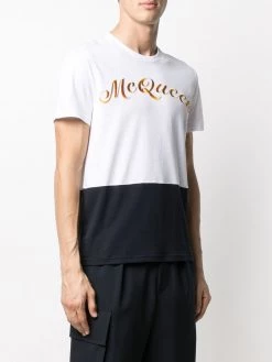 Best deal โค๏ธ Alexander McQueen Logo embroidered colour block T ๐ shirt ๐ 7 Alexander McQueen logo embroidered colour block T-shirt