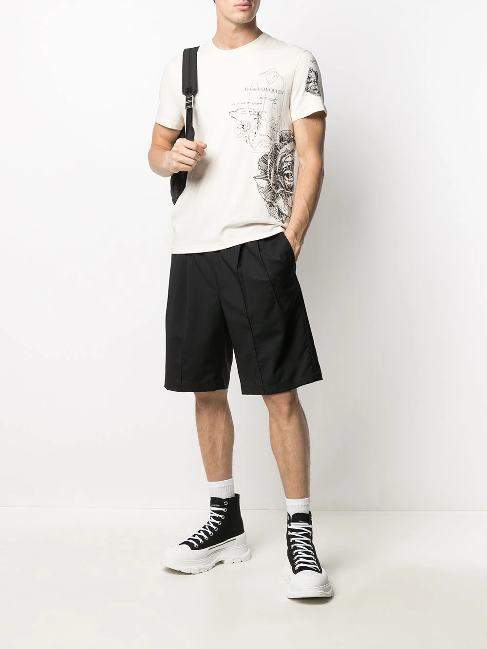 Buy ๐งจ Alexander McQueen Drawing print logo T ๐ shirt โญ 2 Alexander McQueen drawing print logo T-shirt