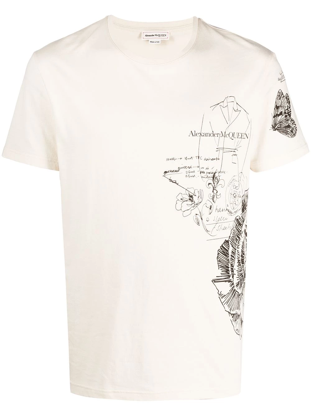Buy ๐งจ Alexander McQueen Drawing print logo T ๐ shirt โญ 1 Alexander McQueen drawing print logo T-shirt