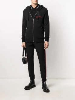 Alexander McQueen embroidered logo zip-up hoodie