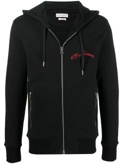 Alexander McQueen embroidered logo zip-up hoodie