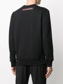 Alexander McQueen Selvedge logo-tape crew neck sweatshirt