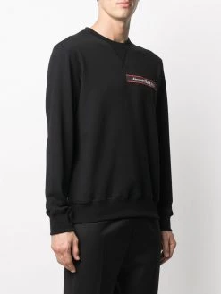 Alexander McQueen Selvedge logo-tape crew neck sweatshirt