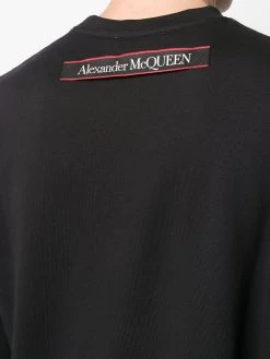 Alexander McQueen Selvedge logo-tape crew neck sweatshirt