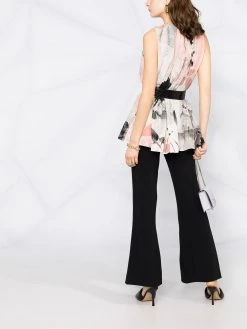 Alexander McQueen layered graphic-print blouse