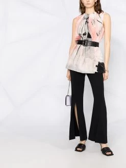 Alexander McQueen layered graphic-print blouse