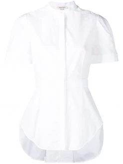 Alexander McQueen collarless short-sleeve shirt