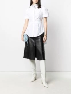 Alexander McQueen collarless short-sleeve shirt