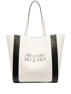 Alexander McQueen logo-print two-tone tote bag
