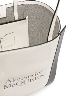 Alexander McQueen logo-print two-tone tote bag