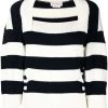 Alexander McQueen striped wool-cashmere top
