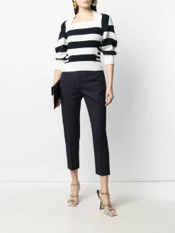 Alexander McQueen striped wool-cashmere top