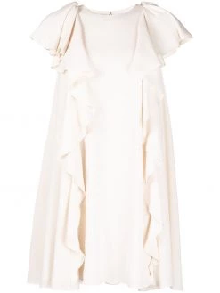Alexander McQueen short-sleeve pleated babydoll dress
