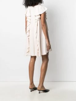 Alexander McQueen short-sleeve pleated babydoll dress
