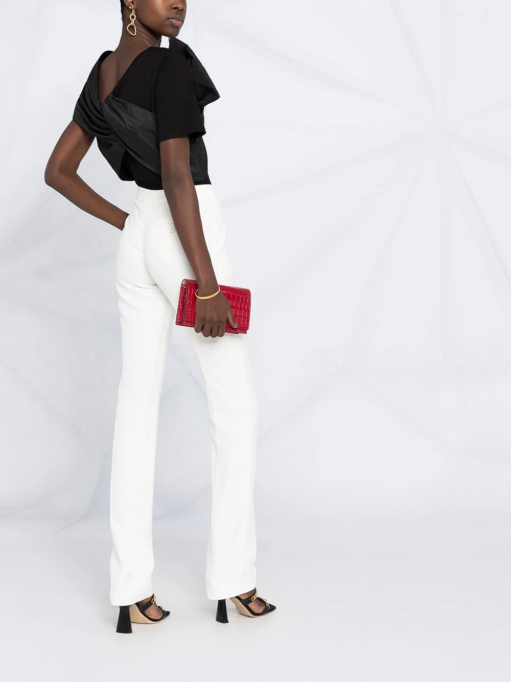 Cheap ๐ Alexander McQueen Leaf crepe long cigarette trousers ๐ 4 Alexander McQueen leaf-crepe long cigarette trousers