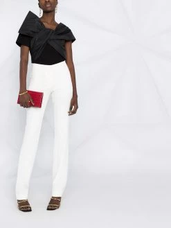 Alexander McQueen leaf-crepe long cigarette trousers